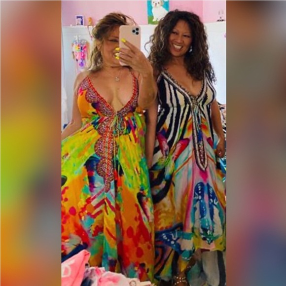 NEW Vaid Leopard Luxury Crystal Halter Maxi Dress - Picture 9 of 14